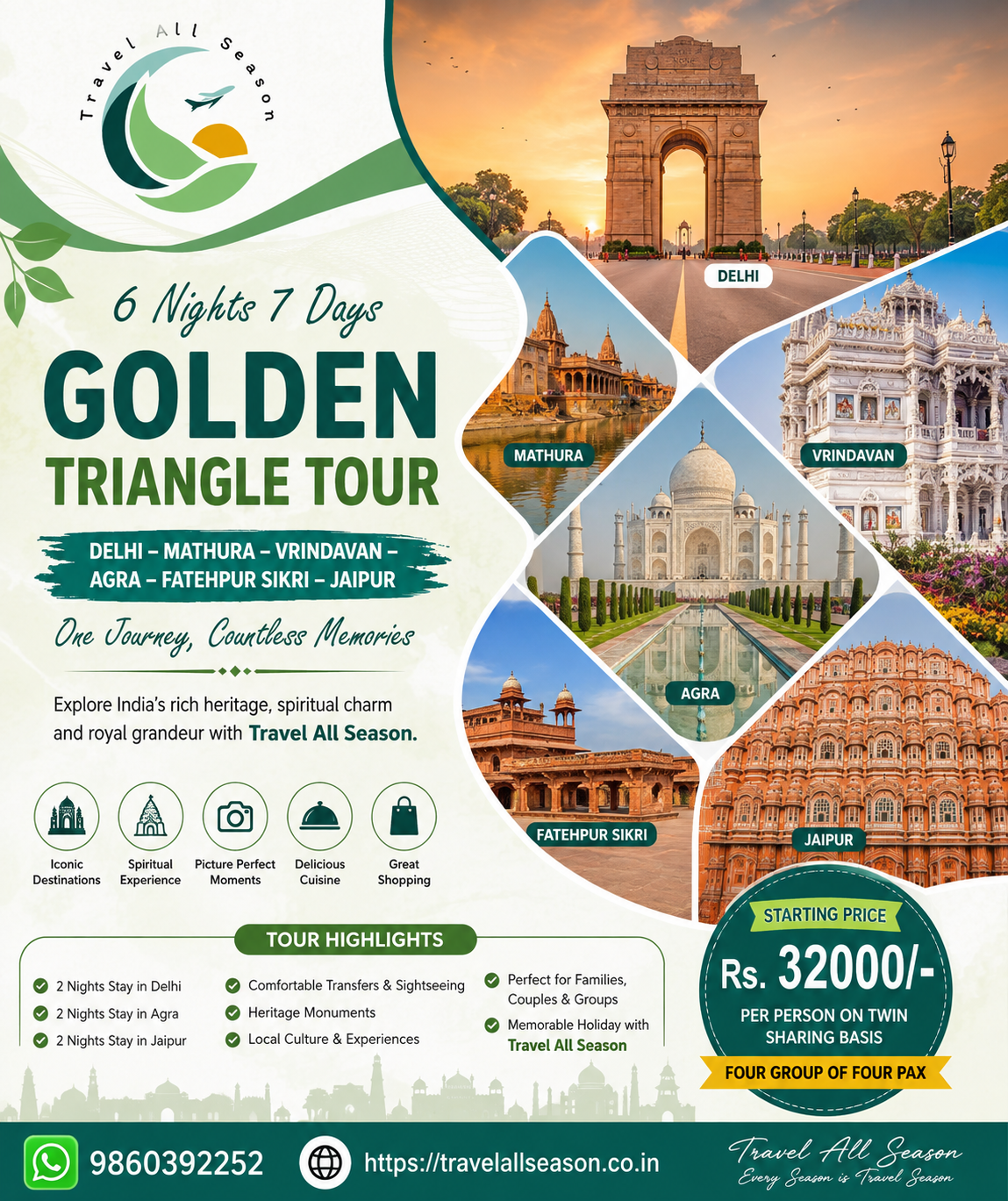 Golden Triangle India Tour (Delhi, Agra, Jaipur)